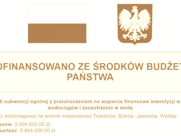Budowa wodociągu -Trześniów, Buków, Jasionów, Wzdów