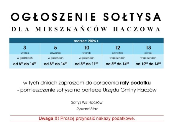 Haczów - odbiór podatku