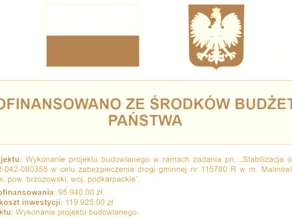 Stabilizacja osuwiska w Malinówce