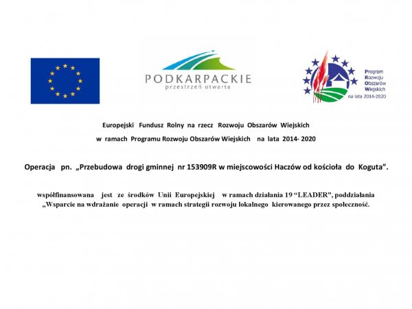 Haczów - przebudowa drogi gminnej od kościoła do Koguta