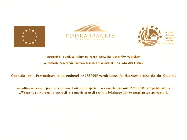 Haczów - przebudowa drogi gminnej od kościoła do Koguta