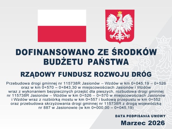 Przebudowa drogi Jasionów – Wzdów