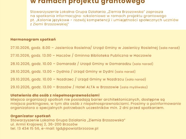Spotkanie informacyjno-szkoleniowe
