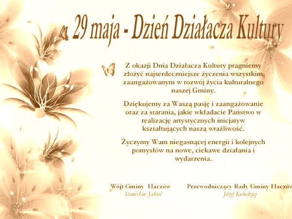 Dzień Działacza Kultury - 29 maja 2025 r.