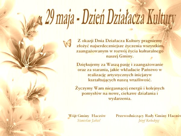 Dzień Działacza Kultury - 29 maja 2025 r.