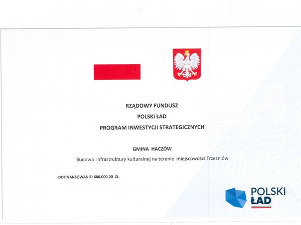 Dofinansowanie budowy infrastruktury kulturalnej w Trześniowie