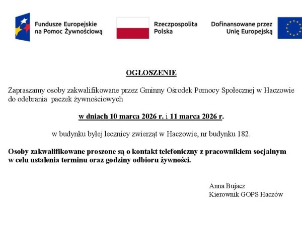 Wydawanie żywności 10-11 marca 2026