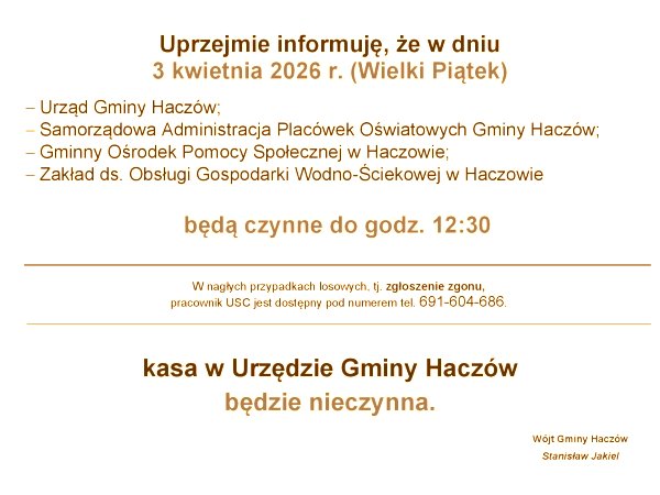 Godziny otwarcia urzędu