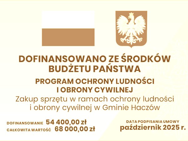 Zakup sprzętu w ramach Programu Ochrony Ludności i Obrony Cywilnej