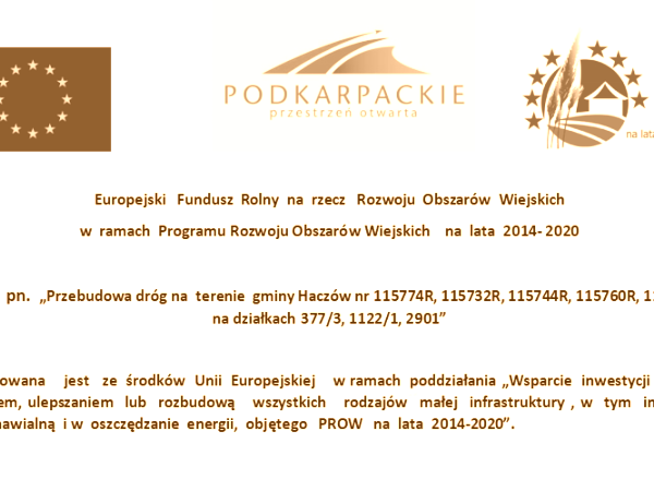 Przebudowa dróg na  terenie  gminy Haczów