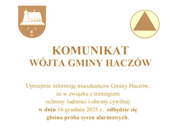 Głośna próba syren alarmowych – 16 grudnia 2025 r.