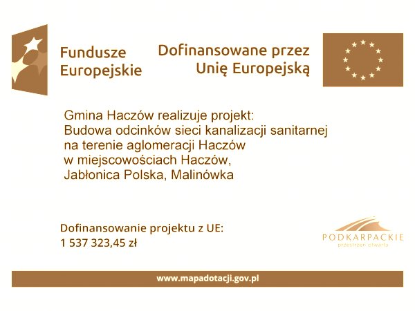 Dofinansowanie - budowa kanalizacji