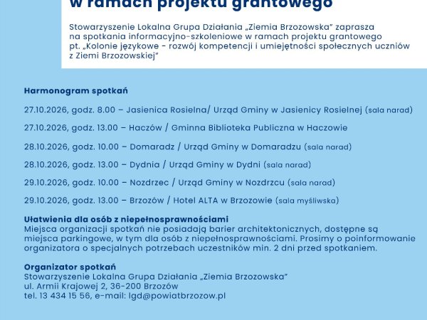Spotkanie informacyjno-szkoleniowe