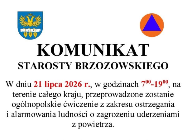 Komunikat Starosty Brzozowskiego