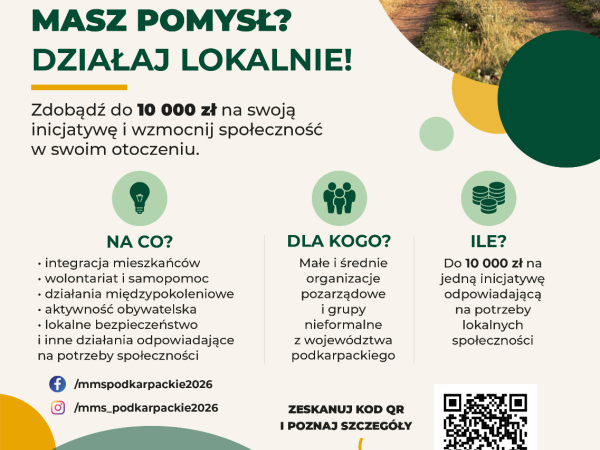 Do 10 000 zł na lokalne inicjatywy