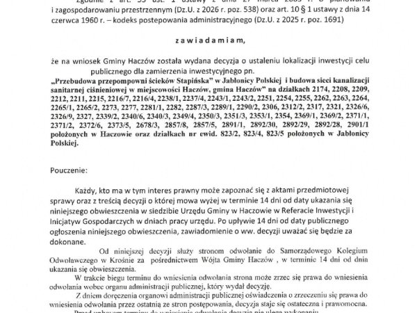 Obwieszczenie Wójta Gminy z dnia 28 września 2026 r.