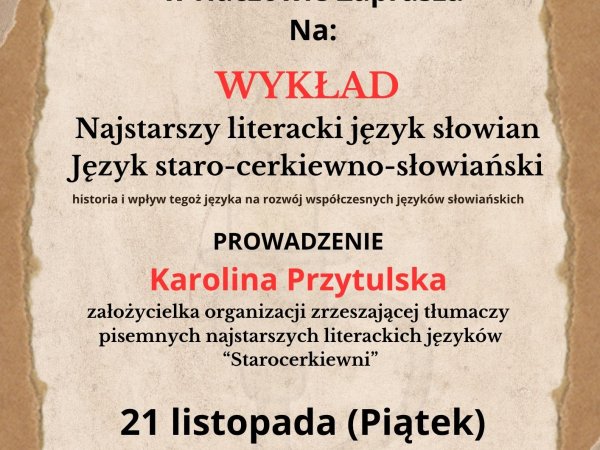 Wykład - najstarszy język słowian