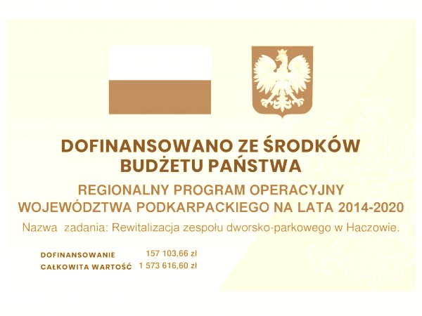 Informacja o projekcie z udziałem środków budżetu państwa - Rewitalizacja zespołu dworsko-parkowego