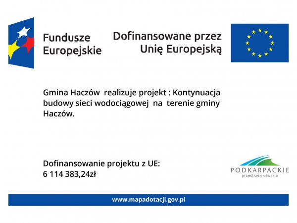 Dofinansowanie - budowa wodociągu