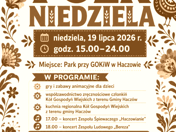 FOLK Niedziela w Haczowie 19 lipca 2026 r.