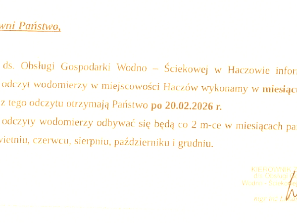 odczyty wodomierzy
