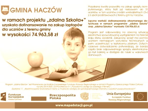 Informacja o projekcie z udziałem środków UE - zdalna Szkoła+