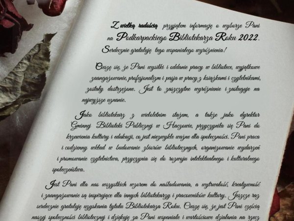 Podkarpacki Bibliotekarz Roku 2022