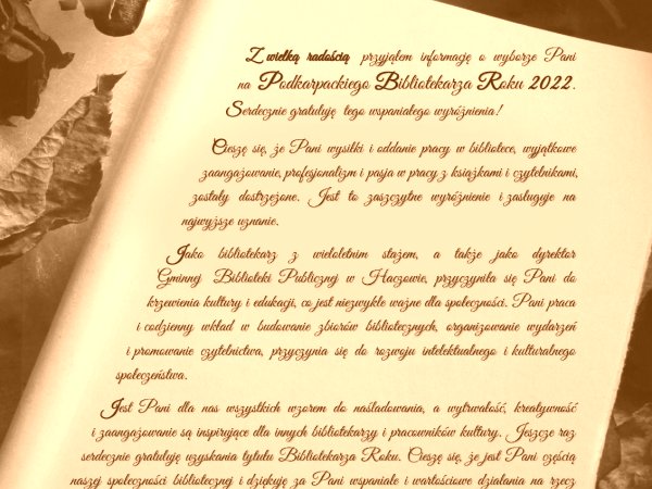 Podkarpacki Bibliotekarz Roku 2022