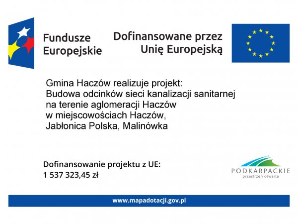 Dofinansowanie - budowa kanalizacji