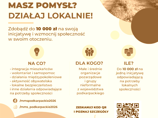Do 10 000 zł na lokalne inicjatywy